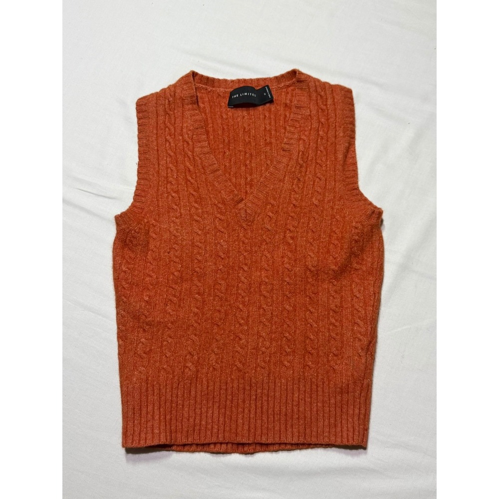 The Limited Rust Cable Knit Sweater Vest Vintage Preppy Grandpacore